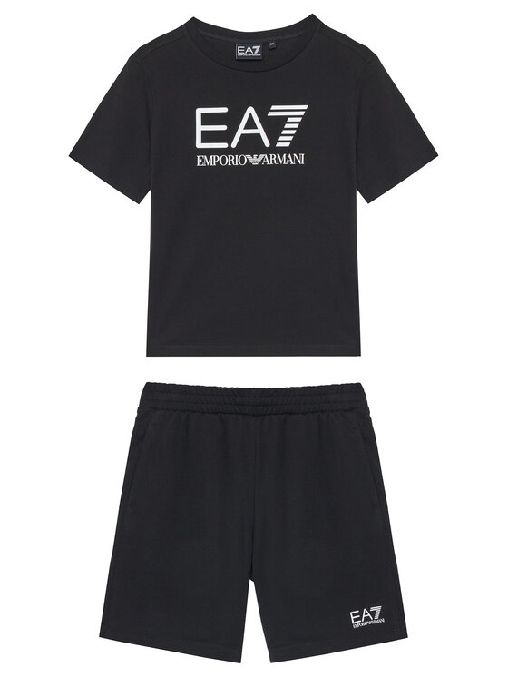 EA7 Emporio Armani EA7 Emporio Armani Set tricou și pantaloni scurți 7B000043 AF10378 UC001 Negru Regular Fit