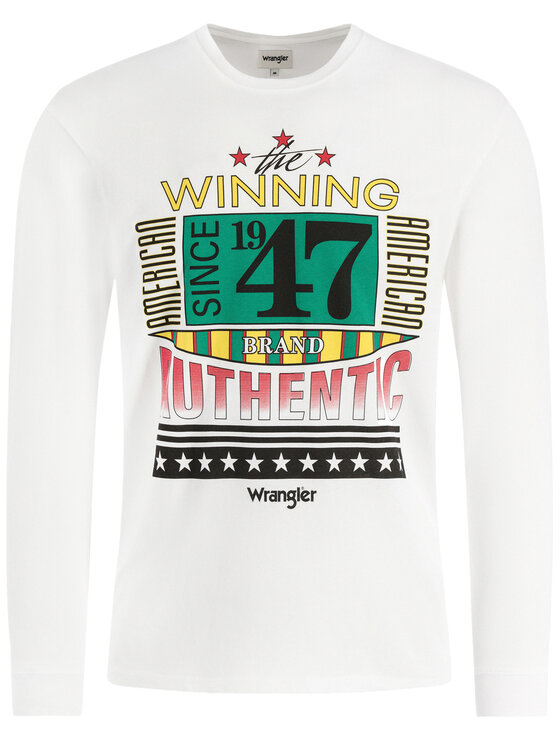 Wrangler Wrangler Longsleeve Ls Wrangler Tee W7E2D0989 112131776 Szary Regular Fit
