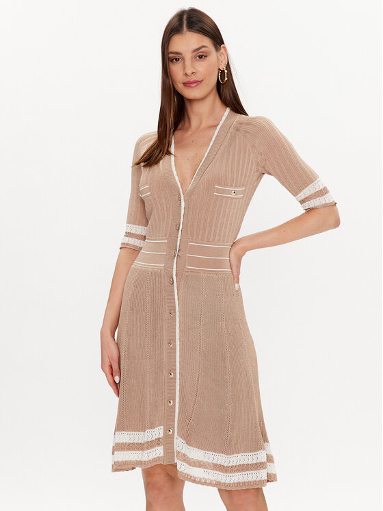 Marciano Guess Rochie tricotată Olivia 3GGK11 5678Z Bej Regular Fit