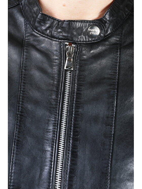David Ryan David Ryan Kurtka skórzana AMELIA Czarny Regular Fit