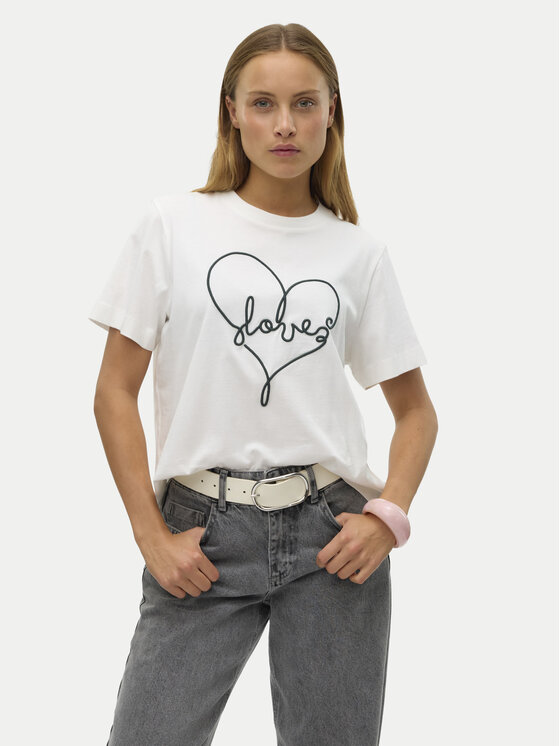 Vero Moda Vero Moda T-särk Fea 10321312 Valge Loose Fit