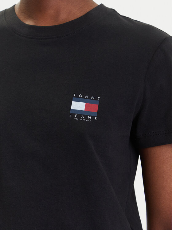 Tommy Jeans Tommy Jeans T-Shirt Flag DW0DW21423 Czarny Regular Fit