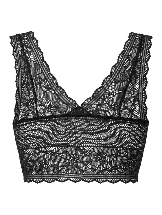Koronkowy biustonosz bralette widoczny z tyłu na wprost.
