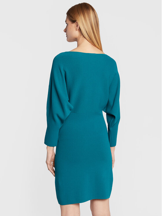 Sisley Sisley Úpletové šaty 11APMV004 Tyrkysová Regular Fit