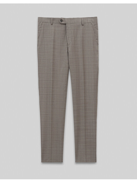 Borgio Borgio Spodnie garniturowe Malgrate_br Brązowy Slim Fit