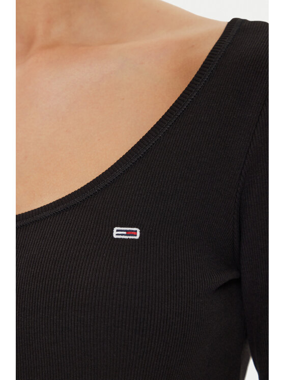 Tommy Jeans Tommy Jeans Μπλουζάκι DW0DW18431 Μαύρο Slim Fit