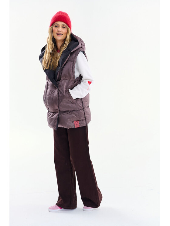 NAOKO NAOKO Kamizelka Velvet Earth Czarny Regular Fit