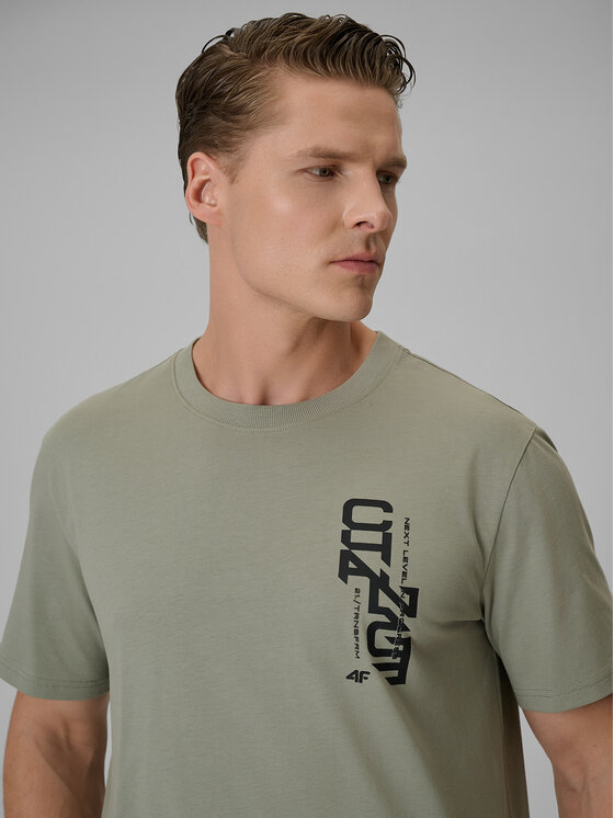 4F 4F T-Shirt BRAND CODE Khaki Regular Fit