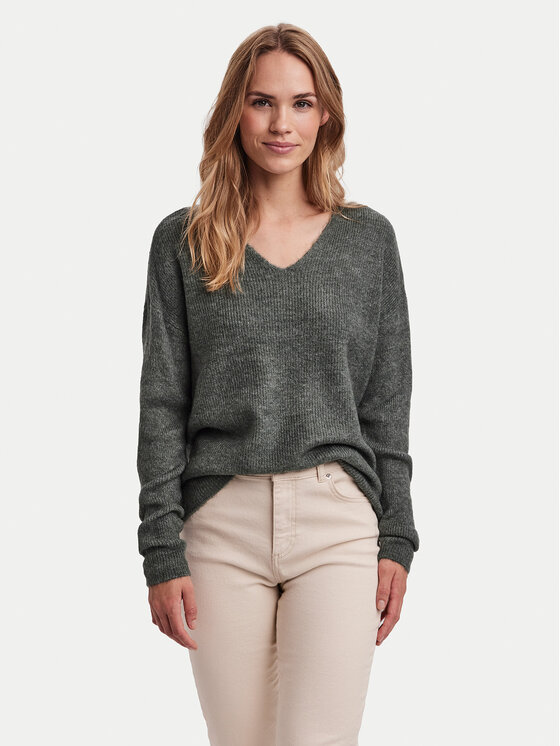 Vero Moda Vero Moda Svetr Crewlefile 10233357 Zelená Loose Fit