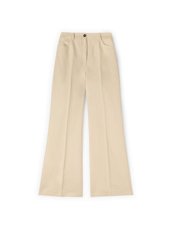 Motivi Motivi Spodnie materiałowe P083Q004529N011 Kremowy Flare Fit