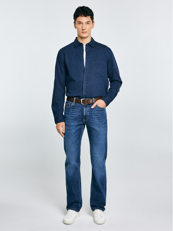 BIG STAR BIG STAR Koszula GREST Granatowy Basic Fit