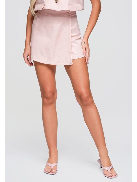 Ombre Ombre Spódnica mini OW-GL-E0017 Różowy Slim Fit