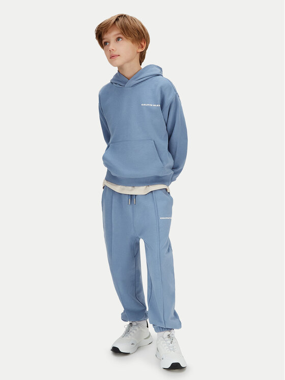 Calvin Klein Jeans Calvin Klein Jeans Spodnie dresowe Pintuck IB0IB02605 Niebieski Relaxed Fit
