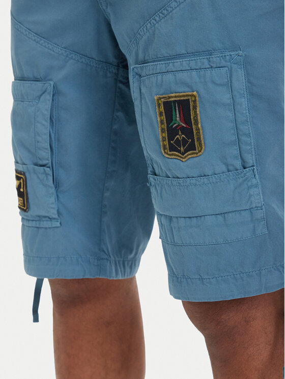 Aeronautica Militare Aeronautica Militare Medžiaginiai šortai 261BE0041UCT01122 Mėlyna Regular Fit
