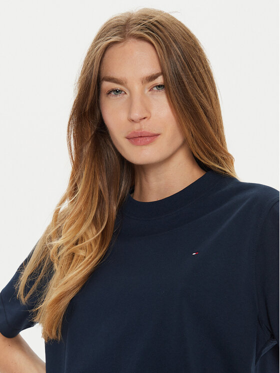 Tommy Hilfiger Tommy Hilfiger Tričko Modern Flag WW0WW43597 Tmavomodrá Relaxed Fit