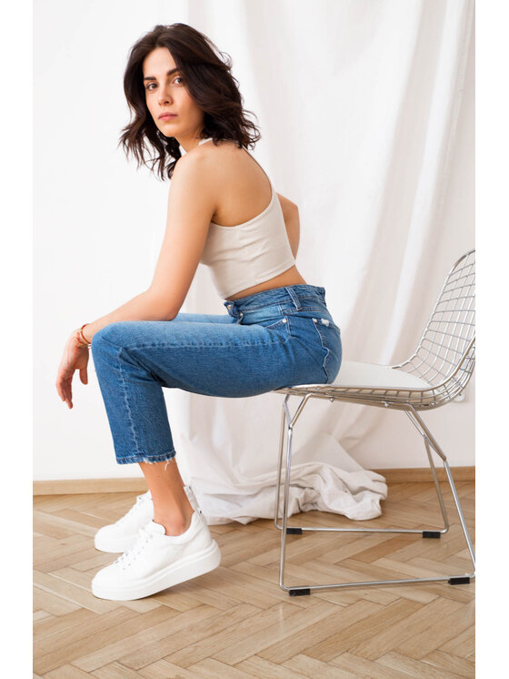 RJ Rocks Jeans RJ Rocks Jeans Jeansy LINDA Niebieski Mom Fit