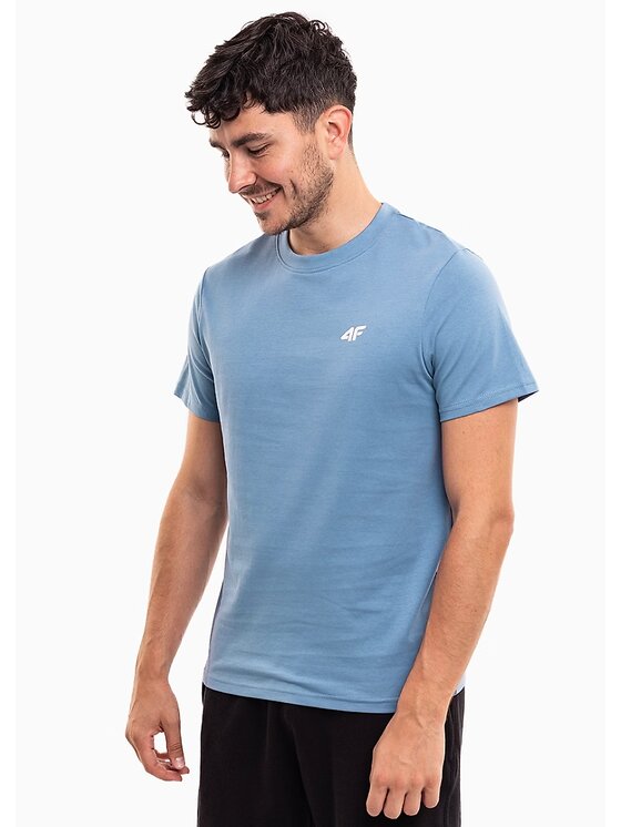 4F 4F Tričko 4FWSS25TTSHM3096-32S Modrá Regular Fit