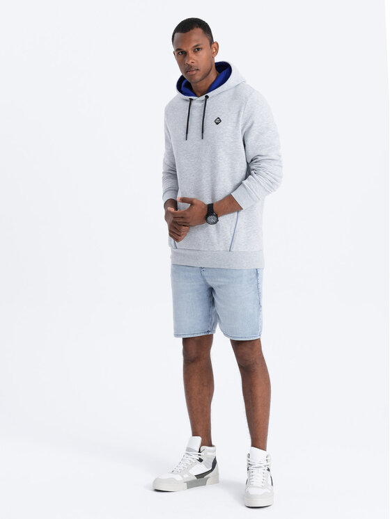 Ombre Ombre Mikina OM-SSNZ-22FW-006 Šedá Regular Fit