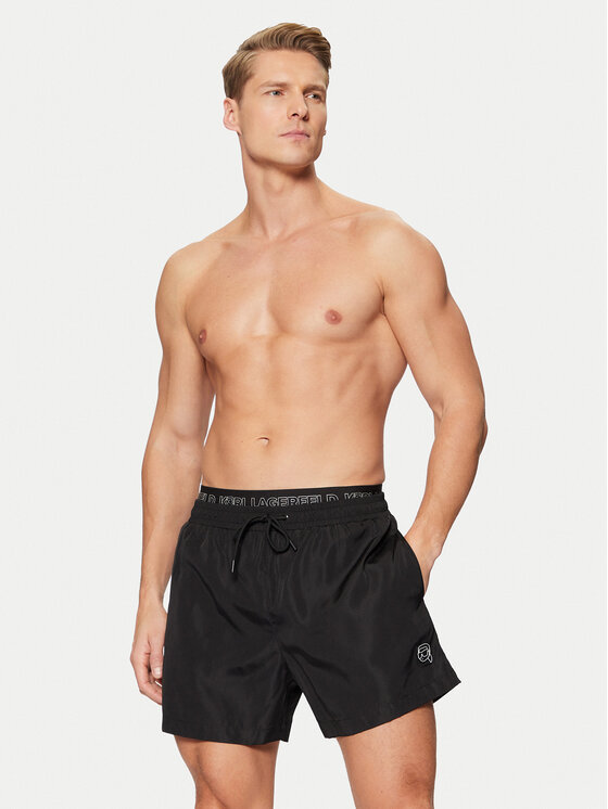 KARL LAGERFELD KARL LAGERFELD Plaukimo šortai A1M46058 Juoda Regular Fit