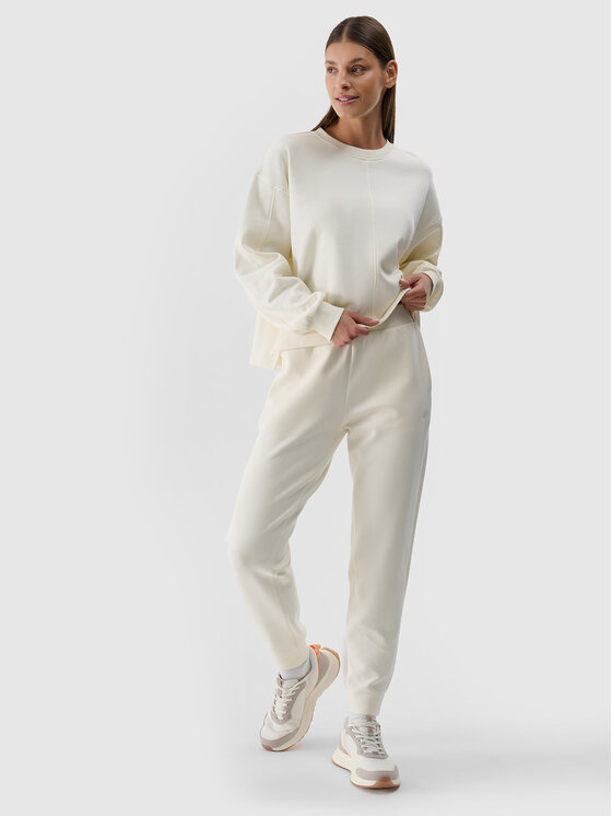4F 4F Spodnie dresowe EMPOWERED BY NATURE Biały Regular Fit