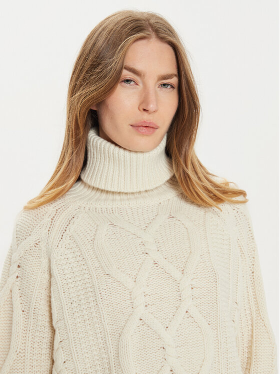 MAX&Co. MAX&Co. Bluză cu gât 2426366114200 Écru Regular Fit