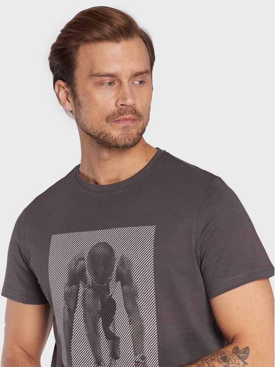 4F 4F T-Shirt H4Z22-TSM035 Szary Regular Fit