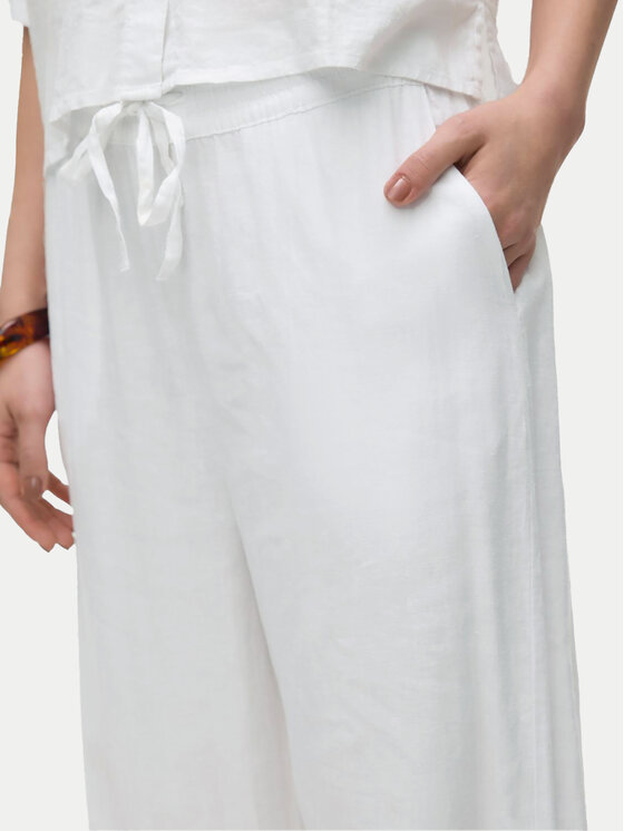 Vero Moda Vero Moda Medžiaginės kelnės Linn 10305091 Balta Loose Fit
