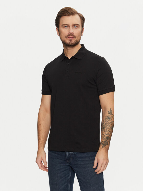 KARL LAGERFELD KARL LAGERFELD Тениска с яка и копчета 745085 551225 Черен Regular Fit