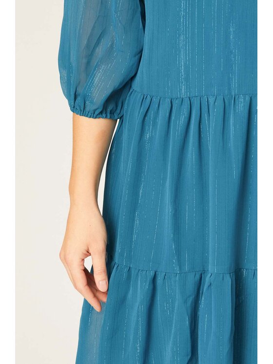 QUIOSQUE QUIOSQUE Každodenné šaty CHIFONTEATL DRESS Tyrkysová Regular Fit