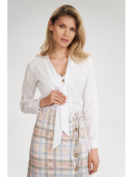 FIGL FIGL Blúzka M700 Biela Regular Fit