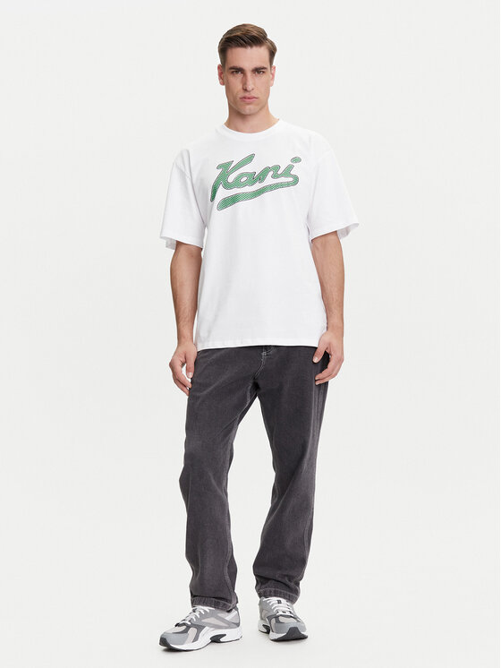 Karl Kani Karl Kani Тишърт Varsity Palm PD00005336 Бял Relaxed Fit