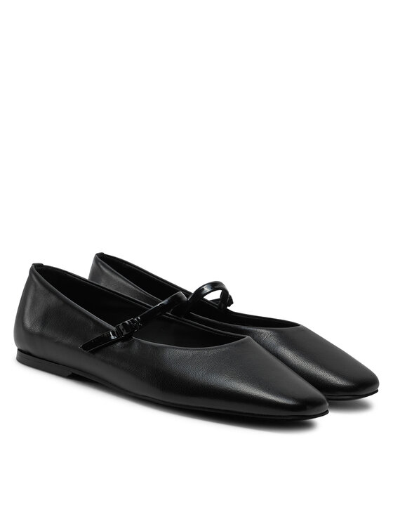 Calvin Klein Calvin Klein Balerinke Mary Jane Ballerina - Lth HW0HW02307 Črna