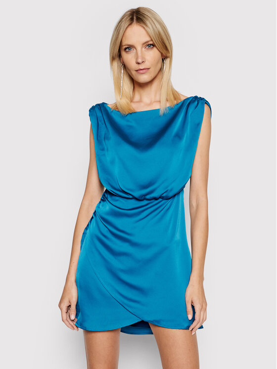 Guess Sukienka koktajlowa W1GK42 RD461 Niebieski Slim Fit