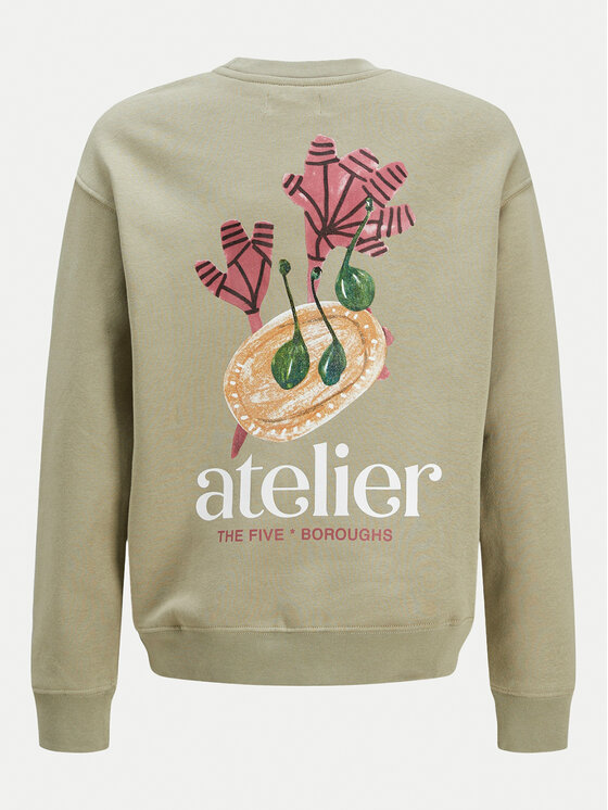 Jack&Jones Junior Jack&Jones Junior Sweatshirt Brooklyn Graphic 12263290 Beige Relaxed Fit