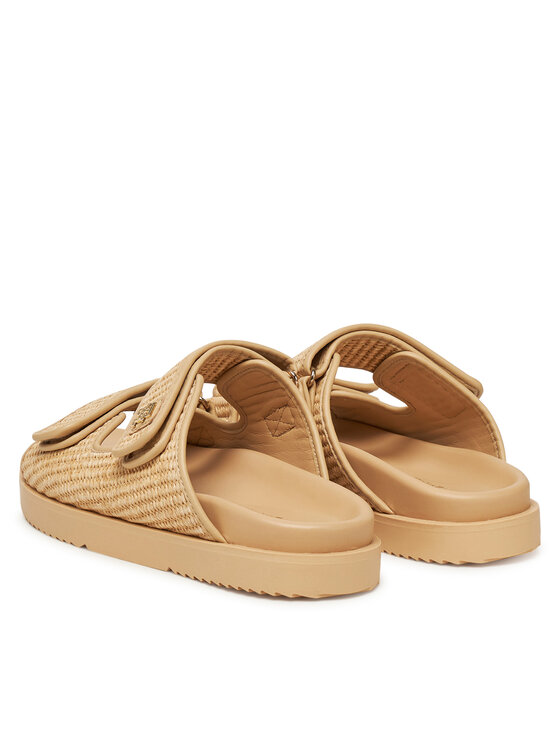 Tommy Hilfiger Tommy Hilfiger Plätud Double Strap Raffia FW0FW08940 Beež