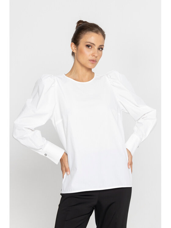 Deni Cler Milano Deni Cler Milano Bluzka W-DC-1462-D5-L5-10-1 Biały Regular Fit