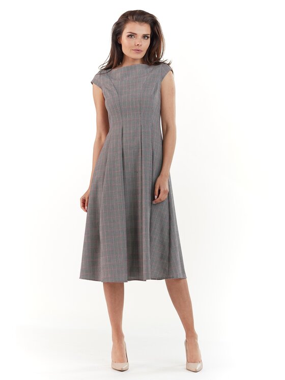 Awama Awama Sukienka letnia A222 Kolorowy Basic Fit