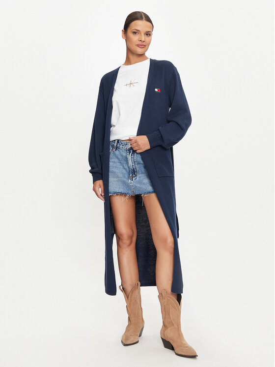 Tommy Jeans Cardigan DW0DW18691 Blu scuro Loose Fit, taglia : S
