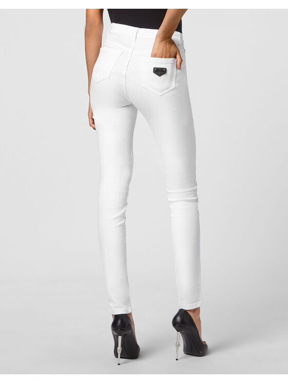 PHILIPP PLEIN PHILIPP PLEIN Jeansy 313 Bílá Jegging Fit