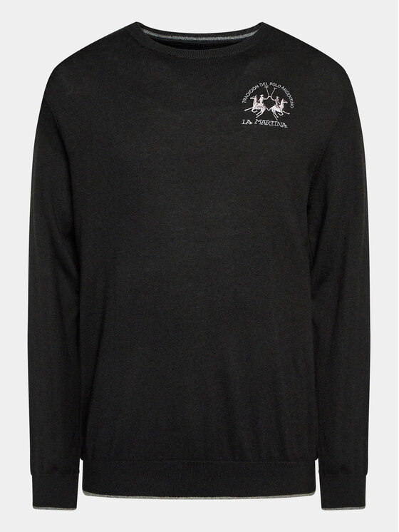 La Martina La Martina Πουλόβερ Wessel WMS016 YW025 Μαύρο Regular Fit
