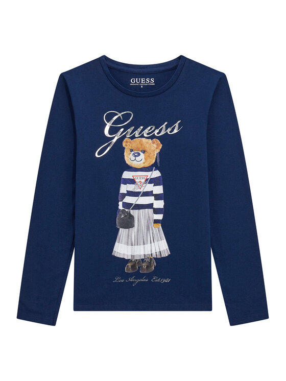 Guess Guess Bluza J5BI16 J1314 Mornarsko modra Regular Fit
