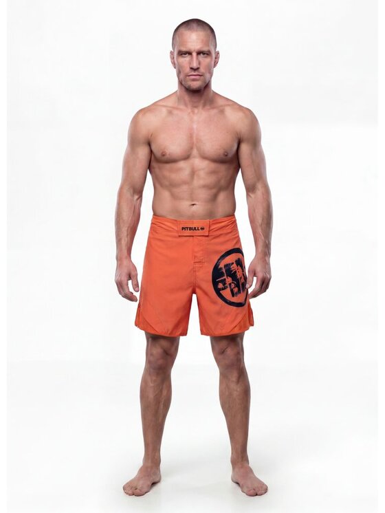 PITBULL PITBULL Szorty sportowe LOGO PALMS Pomarańczowy Regular Fit