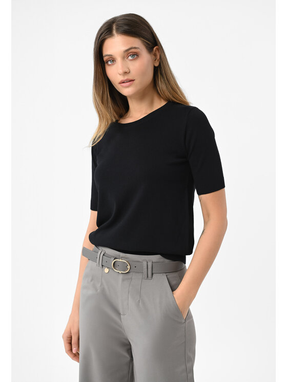 Volcano Volcano T-Shirt TM-IRIS Czarny Regular Fit