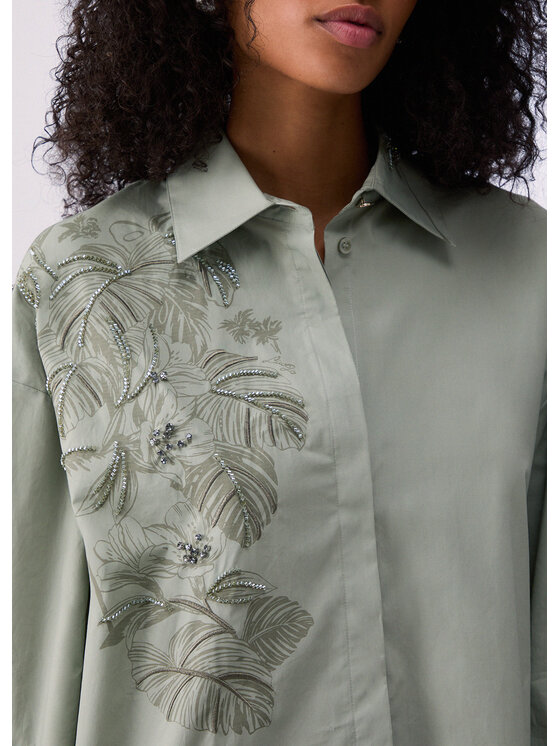 Liu Jo Liu Jo Koszula CA6287T039AP9639 Zielony Loose Fit