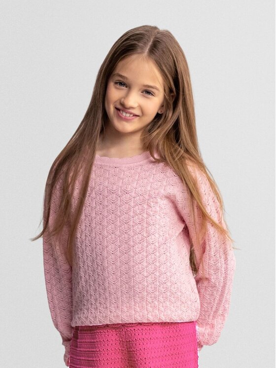 Dziecięcy Sweter minoti, Rozmiar 134/140, Różowy, 30KNIT156
