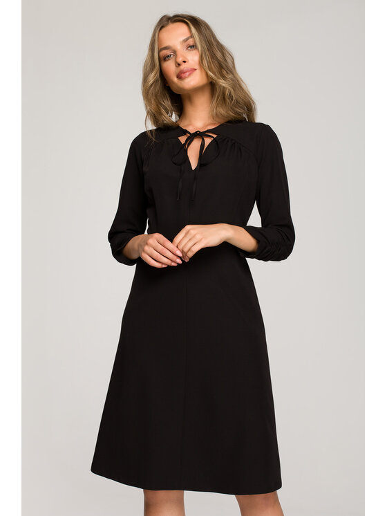 Stylove Stylove Koktejlové šaty S325 Čierna Regular Fit