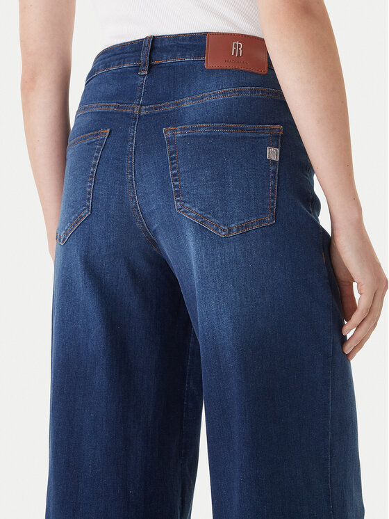 Fracomina Fracomina Džinsi FP25WV3015D46002 Tumši zils Wide Leg