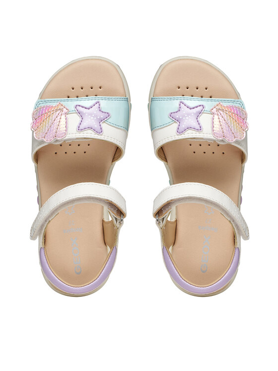 Geox Geox Sandále J Sandal Haiti Girl J658ZB 05402 C0814 S Biela