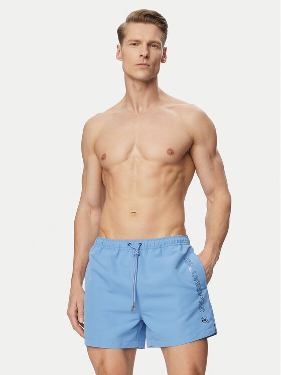 KARL LAGERFELD KARL LAGERFELD Pantaloni scurți pentru înot B1M46001 Albastru Regular Fit