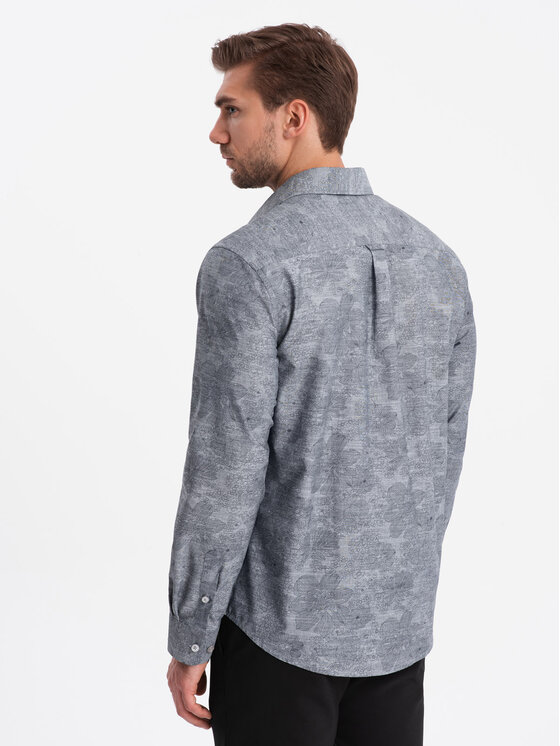 Ombre Ombre Košile OM-SHCS-0157 Šedá Regular Fit